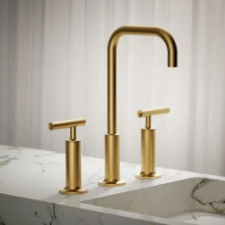 Widespread bathroom sink faucet with Lever handles, 1.2 gpm