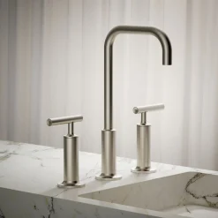 Widespread bathroom sink faucet with Lever handles, 1.2 gpm
