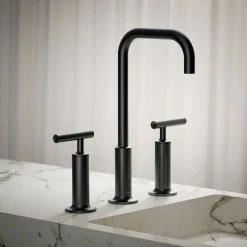 Widespread bathroom sink faucet with Lever handles, 1.2 gpm