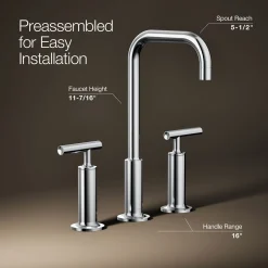 Widespread bathroom sink faucet with Lever handles, 1.2 gpm