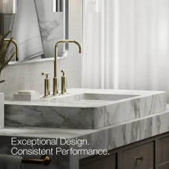 Widespread bathroom sink faucet with Lever handles, 1.2 gpm