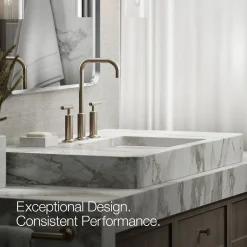 Widespread bathroom sink faucet with Lever handles, 1.2 gpm