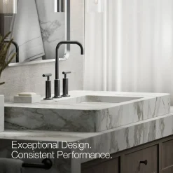 Widespread bathroom sink faucet with Lever handles, 1.2 gpm