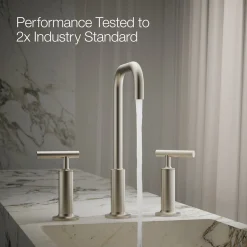 Widespread bathroom sink faucet with Lever handles, 1.2 gpm