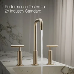 Widespread bathroom sink faucet with Lever handles, 1.2 gpm
