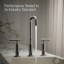 Widespread bathroom sink faucet with Lever handles, 1.2 gpm