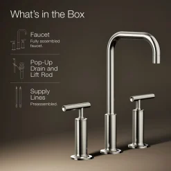 Widespread bathroom sink faucet with Lever handles, 1.2 gpm