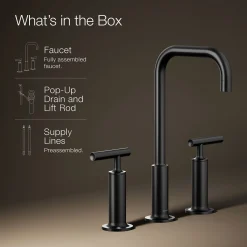 Widespread bathroom sink faucet with Lever handles, 1.2 gpm