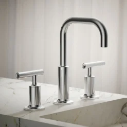 Widespread bathroom sink faucet with Lever handles, 1.2 gpm