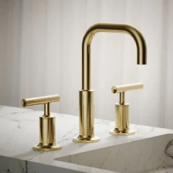 Widespread bathroom sink faucet with Lever handles, 1.2 gpm