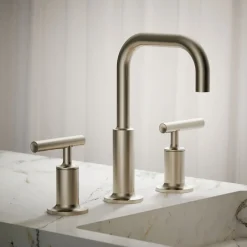Widespread bathroom sink faucet with Lever handles, 1.2 gpm