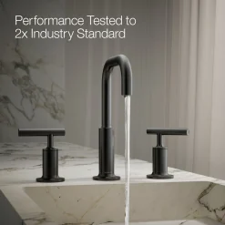 Widespread bathroom sink faucet with Lever handles, 1.2 gpm