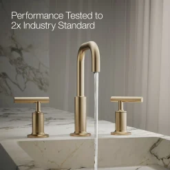 Widespread bathroom sink faucet with Lever handles, 1.2 gpm