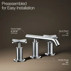 Widespread bathroom sink faucet with Cross handles, 1.2 gpm