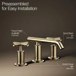 Widespread bathroom sink faucet with Cross handles, 1.2 gpm