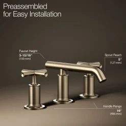 Widespread bathroom sink faucet with Cross handles, 1.2 gpm