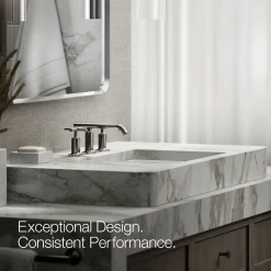 Widespread bathroom sink faucet with Cross handles, 1.2 gpm