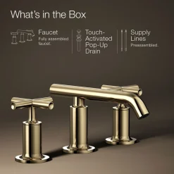 Widespread bathroom sink faucet with Cross handles, 1.2 gpm