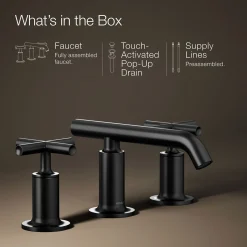 Widespread bathroom sink faucet with Cross handles, 1.2 gpm