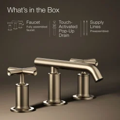 Widespread bathroom sink faucet with Cross handles, 1.2 gpm