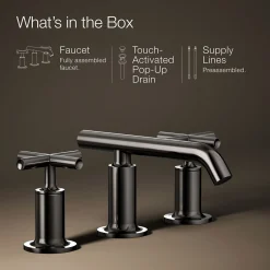 Widespread bathroom sink faucet with Cross handles, 1.2 gpm
