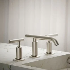 Widespread bathroom sink faucet with Lever handles, 1.2 gpm