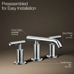 Widespread bathroom sink faucet with Lever handles, 1.2 gpm