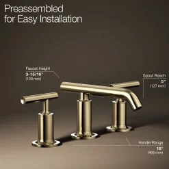 Widespread bathroom sink faucet with Lever handles, 1.2 gpm