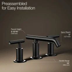 Widespread bathroom sink faucet with Lever handles, 1.2 gpm