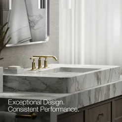 Widespread bathroom sink faucet with Lever handles, 1.2 gpm
