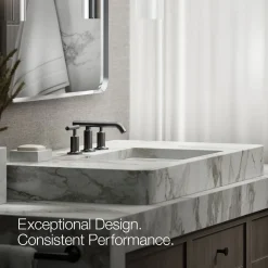 Widespread bathroom sink faucet with Lever handles, 1.2 gpm