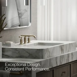 Widespread bathroom sink faucet with Lever handles, 1.2 gpm