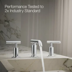 Widespread bathroom sink faucet with Lever handles, 1.2 gpm