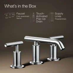 Widespread bathroom sink faucet with Lever handles, 1.2 gpm