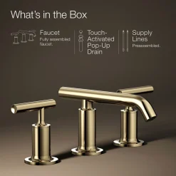 Widespread bathroom sink faucet with Lever handles, 1.2 gpm