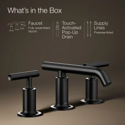 Widespread bathroom sink faucet with Lever handles, 1.2 gpm