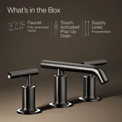 Widespread bathroom sink faucet with Lever handles, 1.2 gpm
