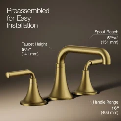 Widespread bathroom sink faucet, 0.5 gpm