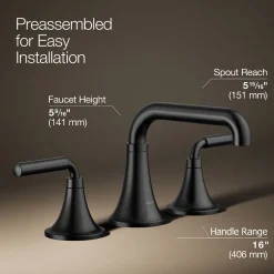 Widespread bathroom sink faucet, 0.5 gpm