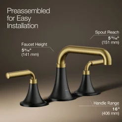 Widespread bathroom sink faucet, 0.5 gpm