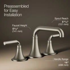 Widespread bathroom sink faucet, 0.5 gpm