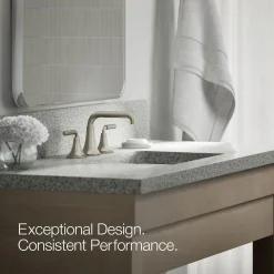 Widespread bathroom sink faucet, 0.5 gpm
