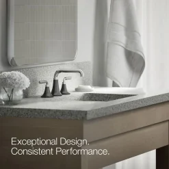 Widespread bathroom sink faucet, 0.5 gpm