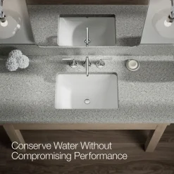Widespread bathroom sink faucet, 0.5 gpm