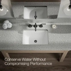 Widespread bathroom sink faucet, 0.5 gpm