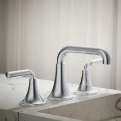 Widespread bathroom sink faucet, 0.5 gpm