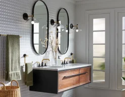 Widespread bathroom sink faucet, 0.5 gpm
