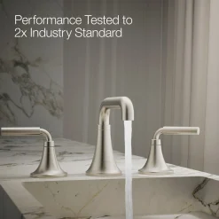 Widespread bathroom sink faucet, 0.5 gpm