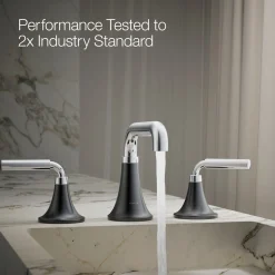 Widespread bathroom sink faucet, 0.5 gpm