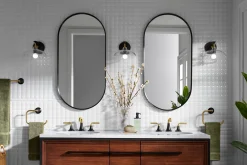 Widespread bathroom sink faucet, 0.5 gpm